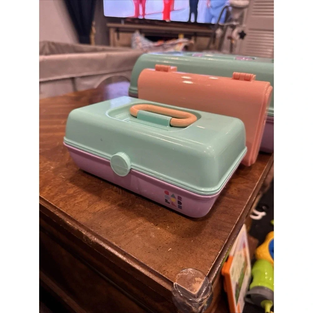 Caboodles 3 Cases Lavender Purple & Mint Green Makeup Organizer Vintage Set Of 3 - Picture 14 of 15